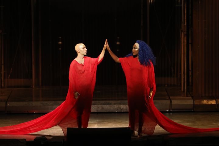 Anthony Roth Costanzo as Akhnaten and J'Nai Bridges as Nefertiti in "Akhnaten." (Photo: Craig T. Mathew / LA Opera)