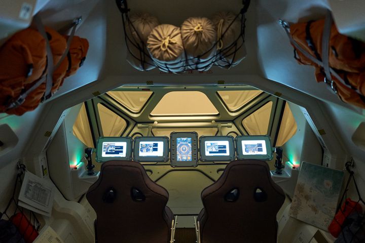 The interior of the Mars rover depicted in the program.