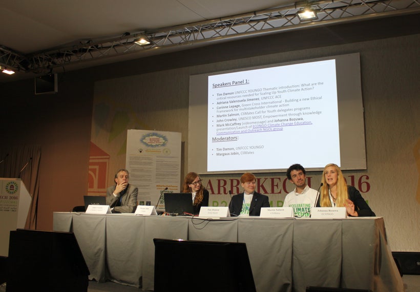 Speaking on an ECONGO panel in Marrakech.