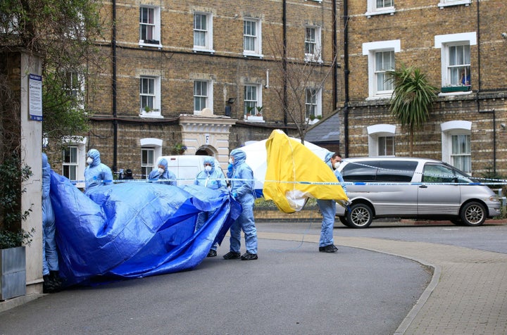 The Southwark Street Estate in south London after the remains of Pc Gordon Semple were found at a property on the estate.