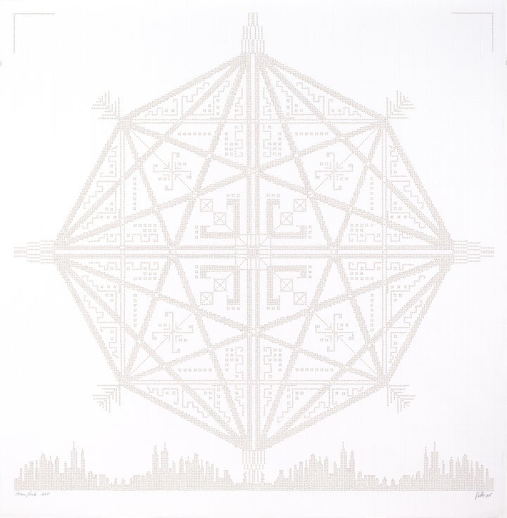 <p>Brown Dot Project: New York, 27.5%. Archival marker on gridded vellum.</p>