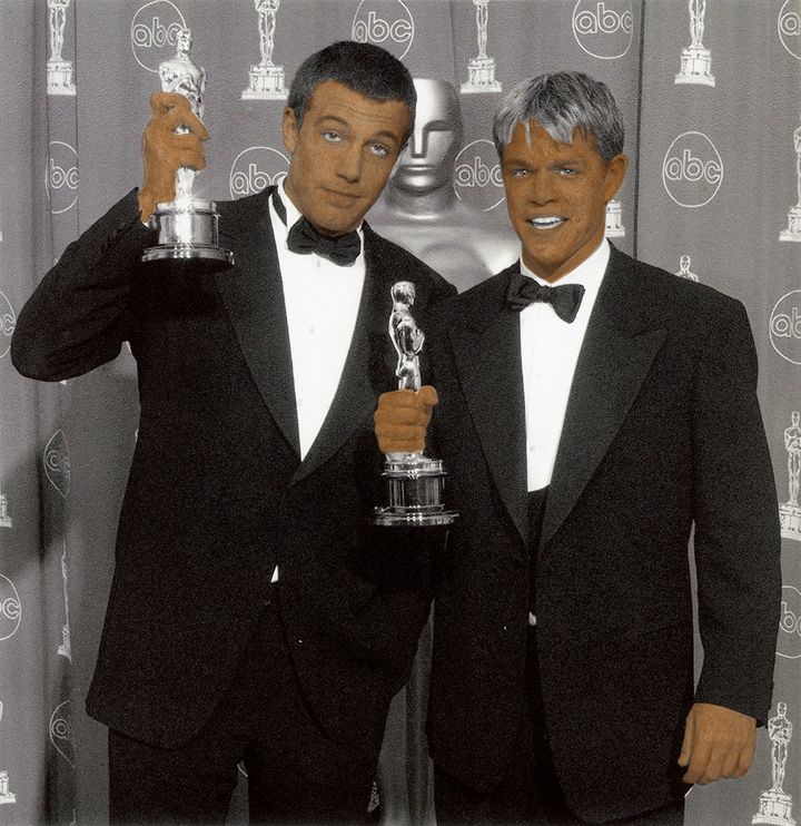 <p>MEAM: Brown Oscars: Bernardo y Mateo. Gouache, photographic print, water color paper.</p>