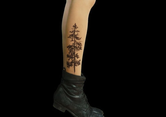 Pine tree tattoo tights, $27.55 at etsy.com/shop/TattooTightsTATUL