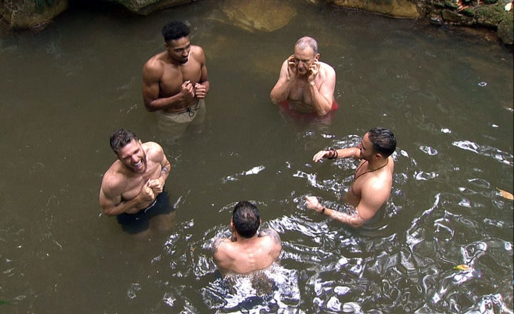 All of the boys spent some time in the pool