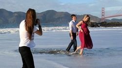 Pregnancy Shoot Photobombed By Nudist Swimmer