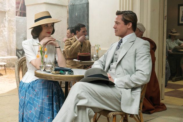 Marion Cotillard and Brad Pitt in a scene from ‘Allied’.