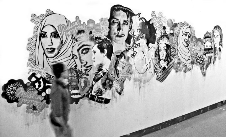 A mural by Ms Saffaa at the Sydney College of the Arts.