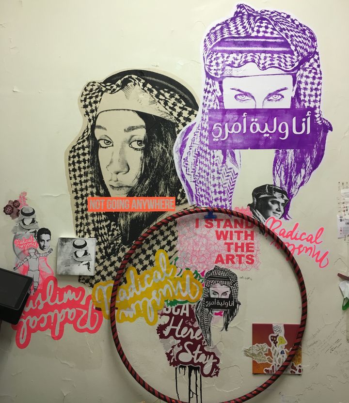 A mural by Ms Saffaa at the Sydney College of the Arts.