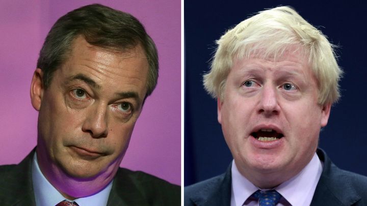 Nigel Farage and Boris Johnson were among those targeted