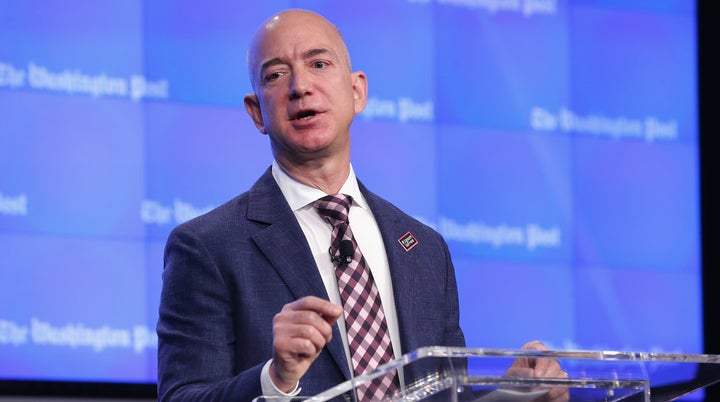 Amazon founder Jeff Bezos speaks in Washington, DC, earlier this year.