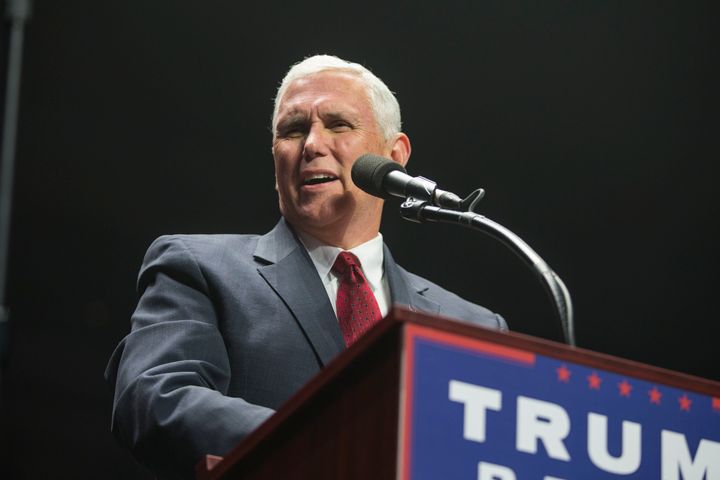 Mike Pence speaks at a rally.