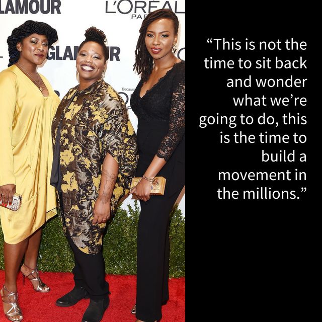 Alicia Garza, Patrice Cullors and Opal Tometi at the 2016 Glamour Women of the Year Awards. The three were honored for their activism and founding of the Black Lives Matter movement.