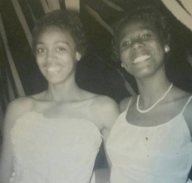 Nana (left) and her best friend, Rita, at their junior prom in 1964.