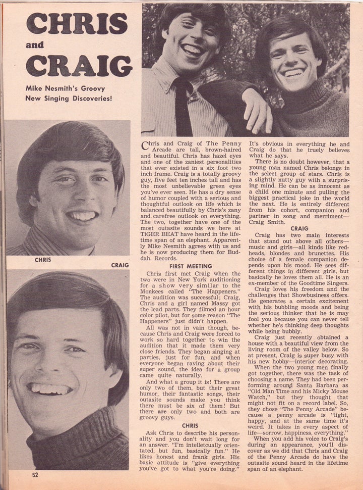 <p>Chris Ducey and Craig Smith <em>Tiger Beat</em> 1967</p>