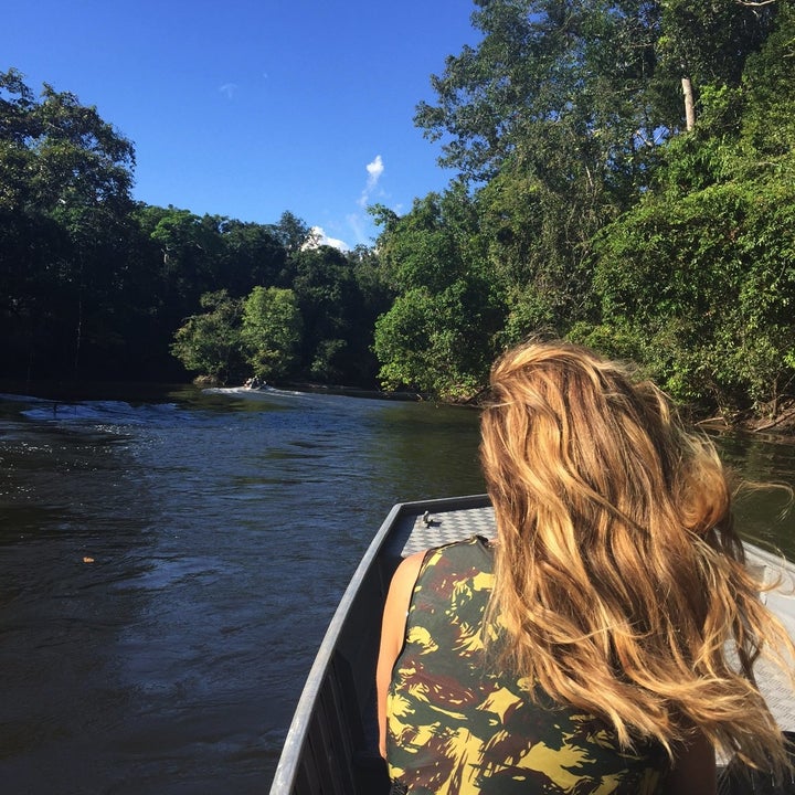 MATO GRASSO, BRAZIL - Traveling by boat on the Cristalino River within the Cristalino Private National Heritage Reserve to explore issues of drought and deforestation.