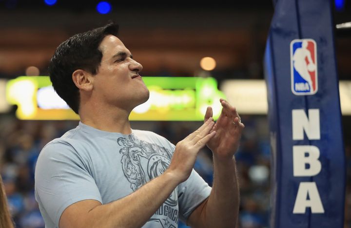 Dallas Mavericks owner Mark Cuban (pictured in April), whose team will reportedly no longer stay at President-elect Donald Trump's branded hotels, was a high-profile supporter of Hillary Clinton in the campaign.