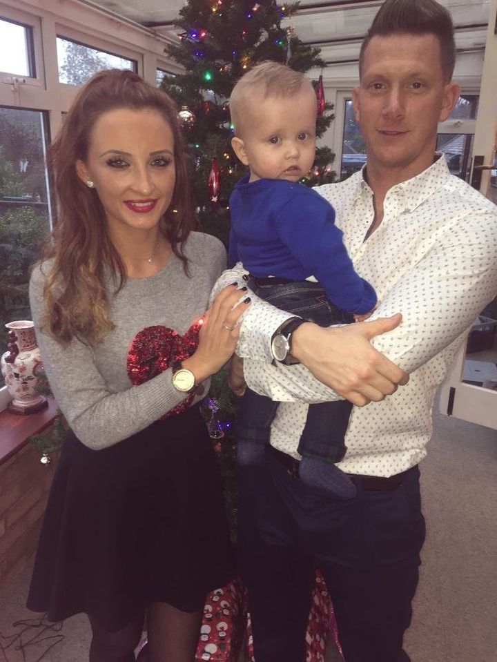 Victim Mark Smith with his partner Indre Novikovaite and their son