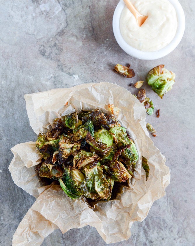 Fried Brussels Sprouts With Smoky Honey Aioli