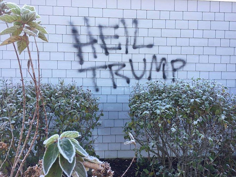 ‘HEIL TRUMP’ spray-painted outside of an Indiana church.