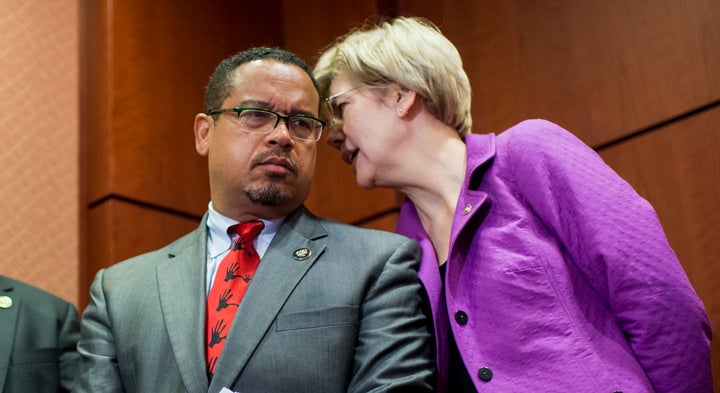 Sen. Elizabeth Warren praised Rep. Keith Ellison's efforts to hold Wall Street responsible.