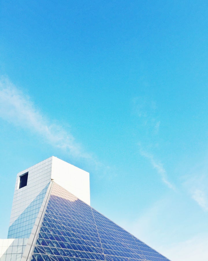 <p>The Rock and Roll Hall of Fame in Cleveland, Ohio</p>