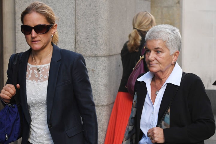 Kim and Jean Leadbeater, the sister and mother of Jo Cox, arrive at the Old Bailey