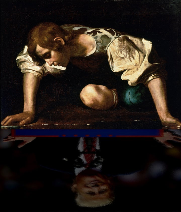 Caravaggio’s Narcissus Meets Donald J. Trump.