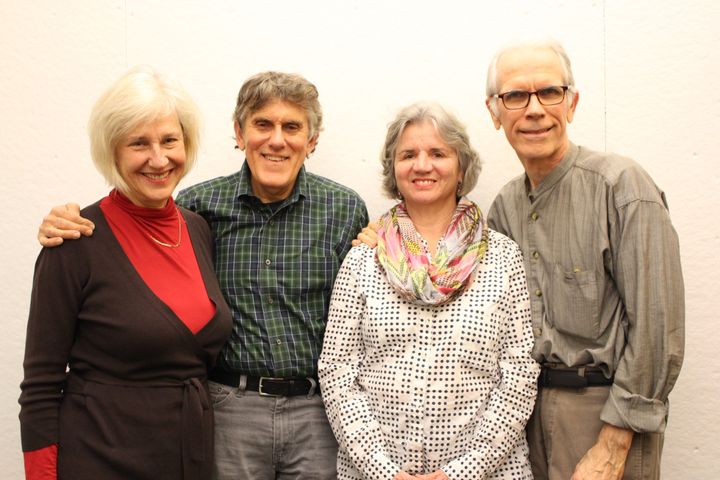 Creative Team of “Bone on Bone.” From L to R: Stephanie Musnick Karpell (Linda), Mike Folie (Jonathan), Playwright Marylou DiPietro and Director Kim T. Sharp
