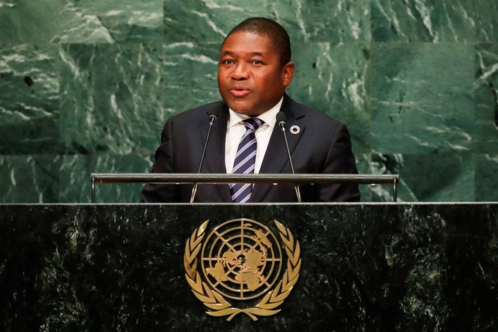 Mozambique President Filipe Jacinto Nyusi addresses the United Nations General Assembly in New York, September 21, 2016.