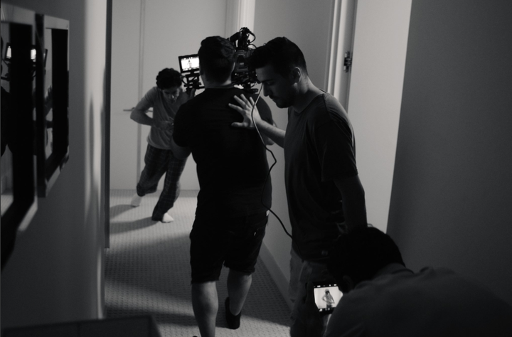 <p>Behind the scenes of the music video shoot.</p>
