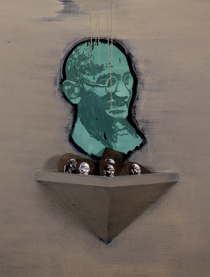 <p><em>Ghandi Painting</em> (detail)</p>