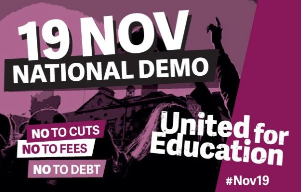 The NUS and UCU United for Education demo is set to take place on November 19.