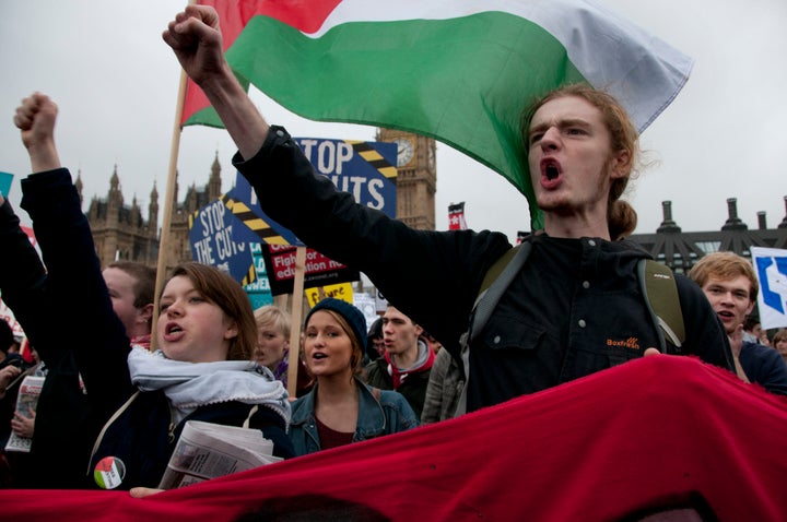 Students are protesting the rise in tuition fees and scrapping of maintenance grants.