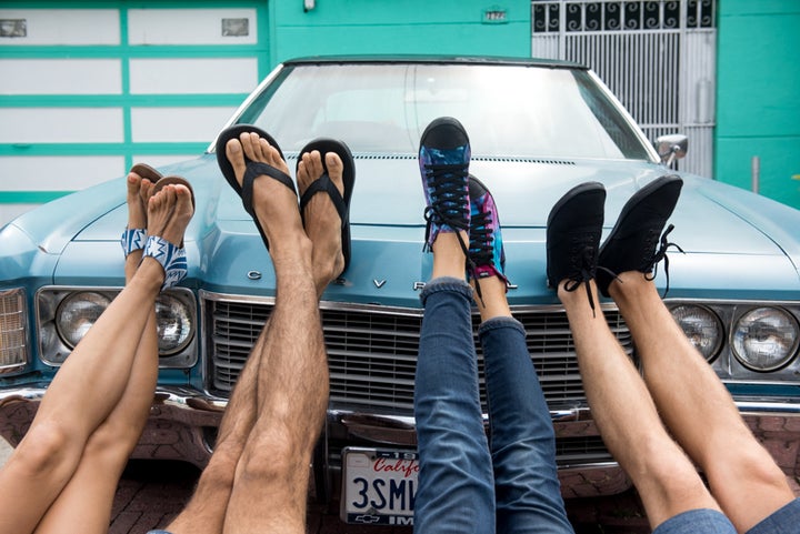 <p>Repurposed tire soles and vegan uppers, in a variety of colors and styles.</p>