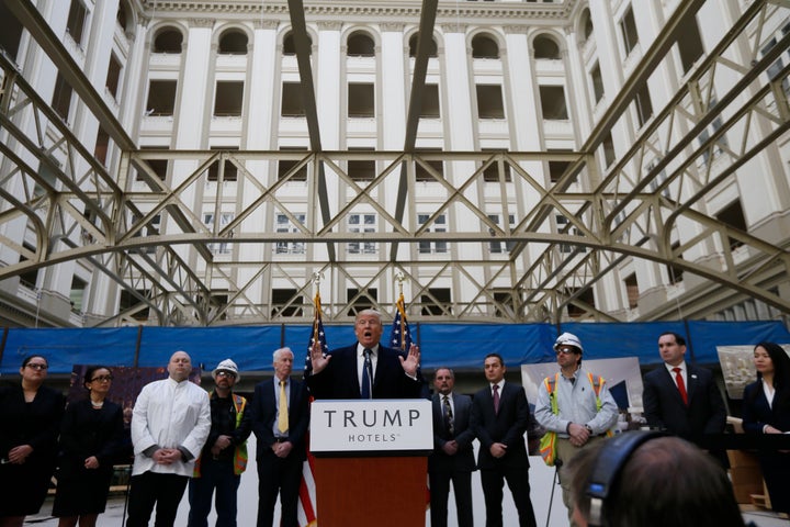 Donald Trump speaks at the Trump International Hotel in Washington D.C. during the 2016 presidential campaign.