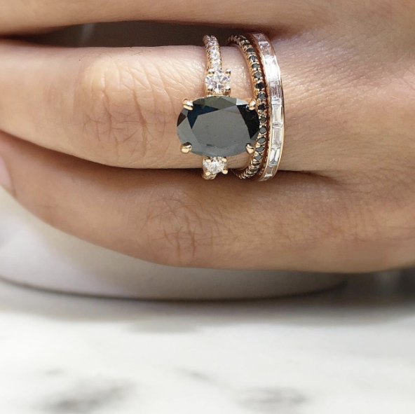 Black moissanite ring deals