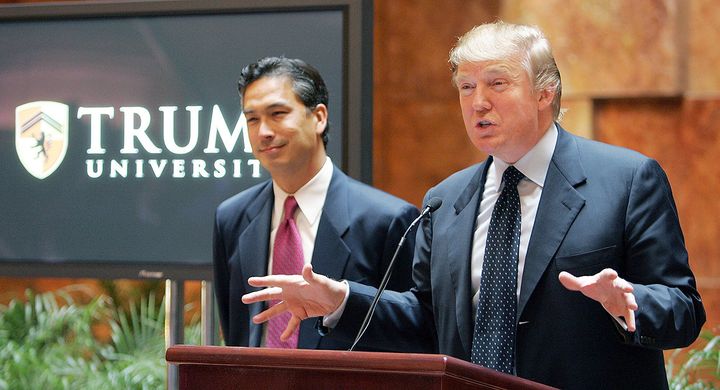Trump announces fake university scam in New York City. 
