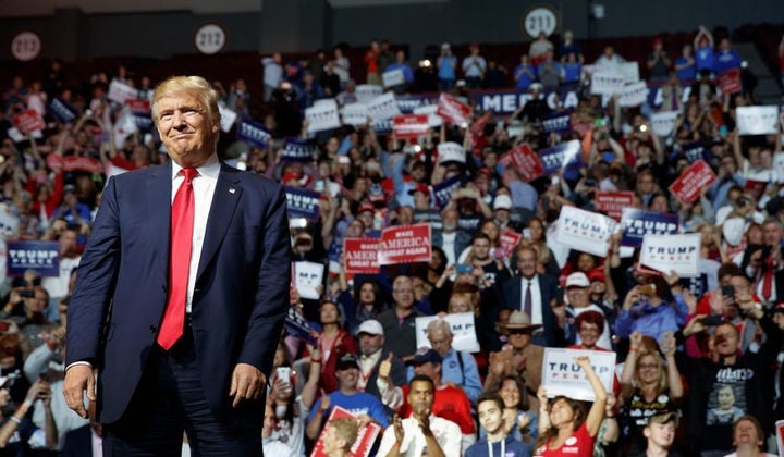 Did everyone behind Trump share the same thoughts? U.S. President-elect Donald J. Trump pictured with supporters