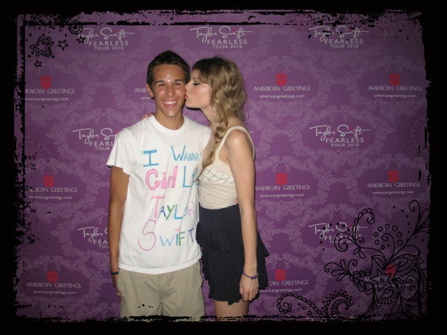 The 24-year-old Massachusetts native got a smooch from Swift during her 2009 tour. 