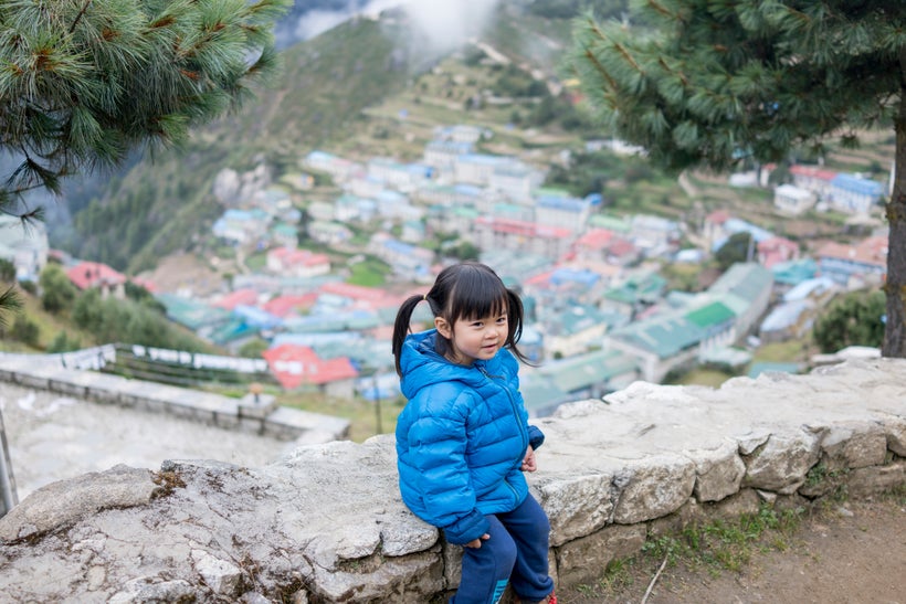 <em>Little Chow at Namche Bazaar, one of the staging villages for many many Everest Expeditions.</em>