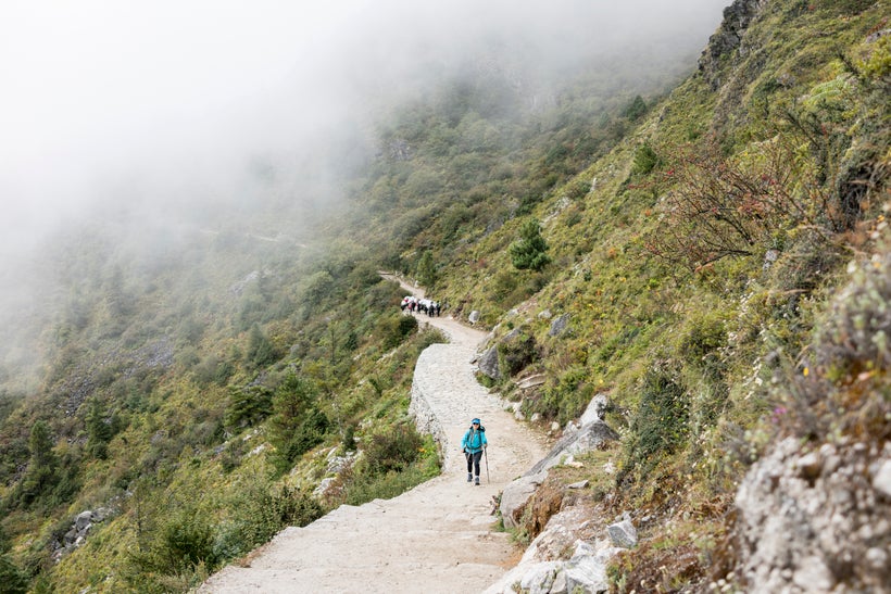 <em>Wifey trekking despite a bout of food poisoning. Women are indeed stronger than us men many times over.</em>