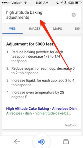 Google search for high altitude baking adjustments.