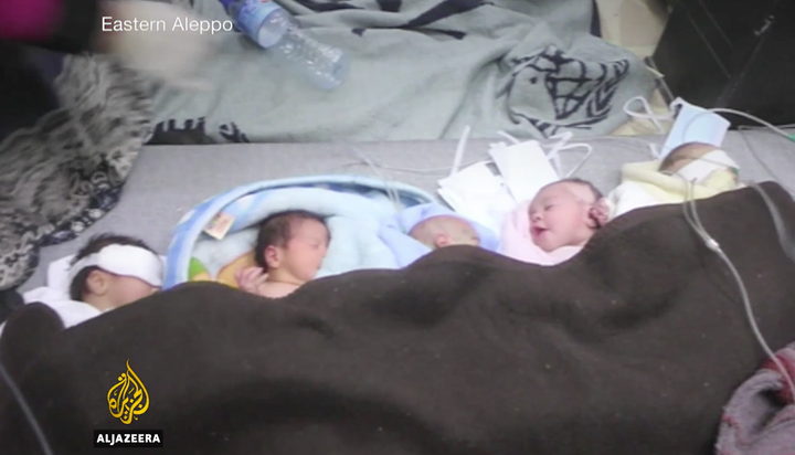<strong>The babies were evacuated into the basement of the building </strong>