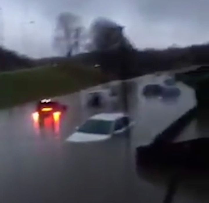 Motorists are being advised not to drive in the flood waters 