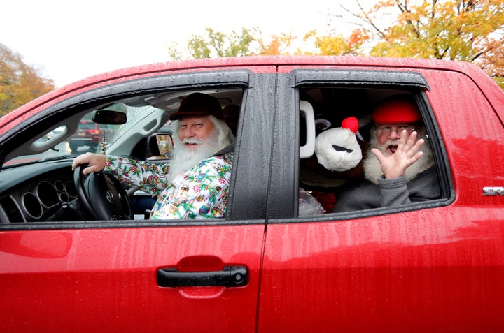 The Santas learn how to spread the Christmas spirit during the school's three-day training course.