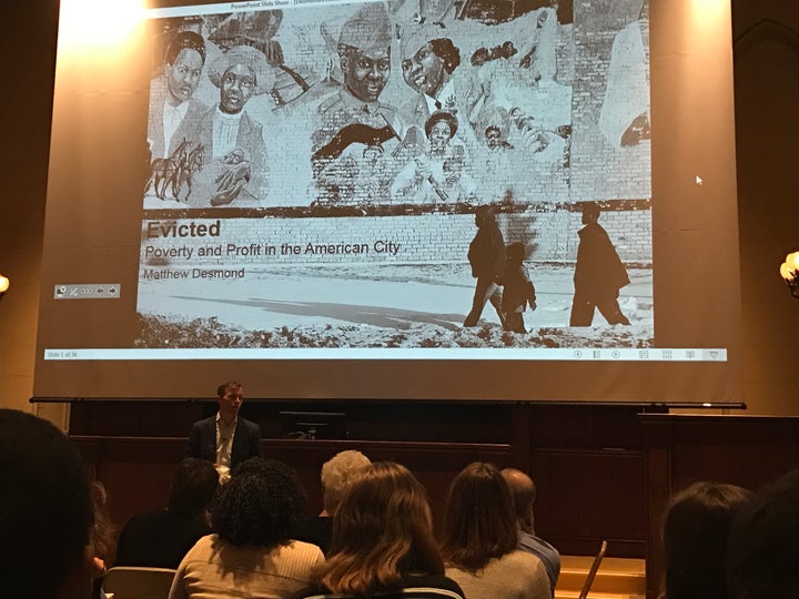 Matthew Desmond speaking at the University of Pennsylvania on November 14th, 2016