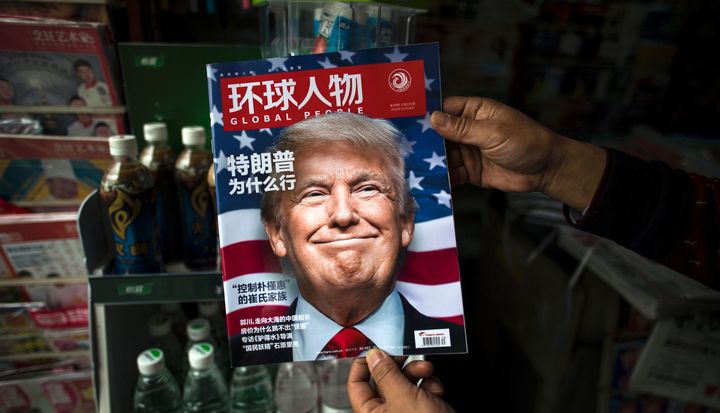 The local Chinese magazine Global People with a cover story that translates to 'Why did Trump win'.