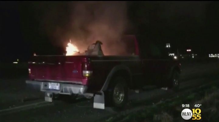 A Washington couple says a toy Tonka truck purchased for their grandson burst into flames inside their pickup truck.