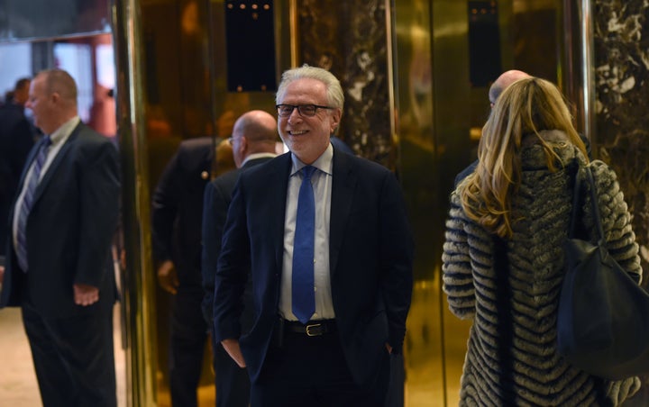 CNN anchor Wolf Blitzer arrives at Trump Tower for an off-the-record meeting with Donald Trump.