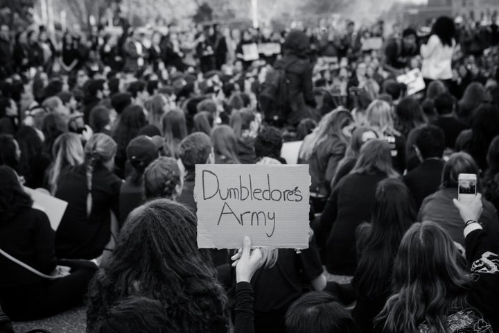 College students protest the election of Donald Trump in front of the White House on Nov. 15.